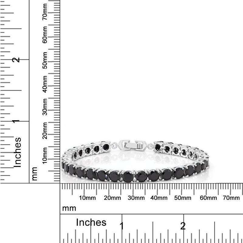 GEM STONE KING Sparkling Multi-Color Round Cubic Zirconia CZ Women's Tennis Bracelet (7.50 cttw, 7 Inch), Black - Image 3